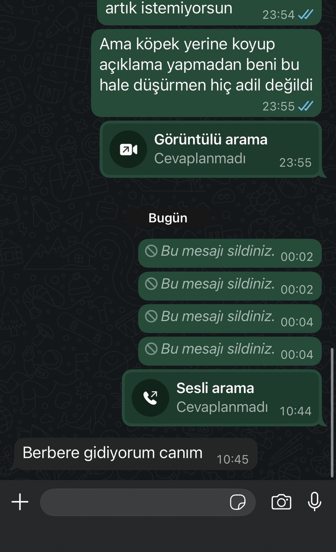 Niye cevap vermiyor szce yeter ya?