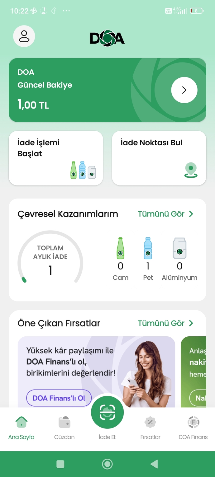 DOA uygulaması ile depozito iade edip şişe başına 1 TL alma uygulamasını kullanan var mı?