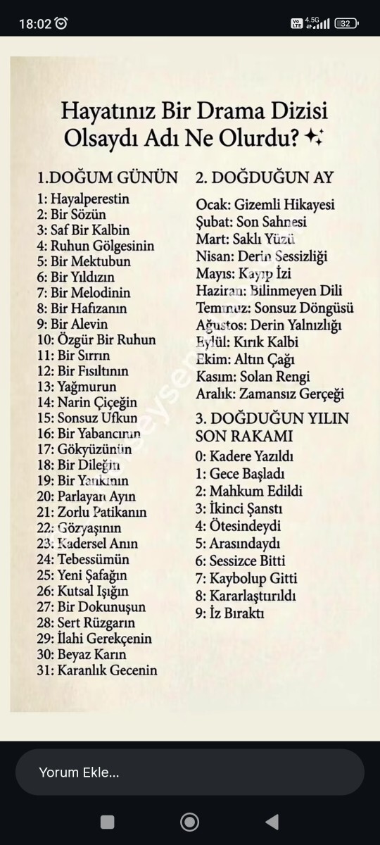 Hayatınız film olsaydı adı ne olurdu, neden o ismi seçerdiniz?