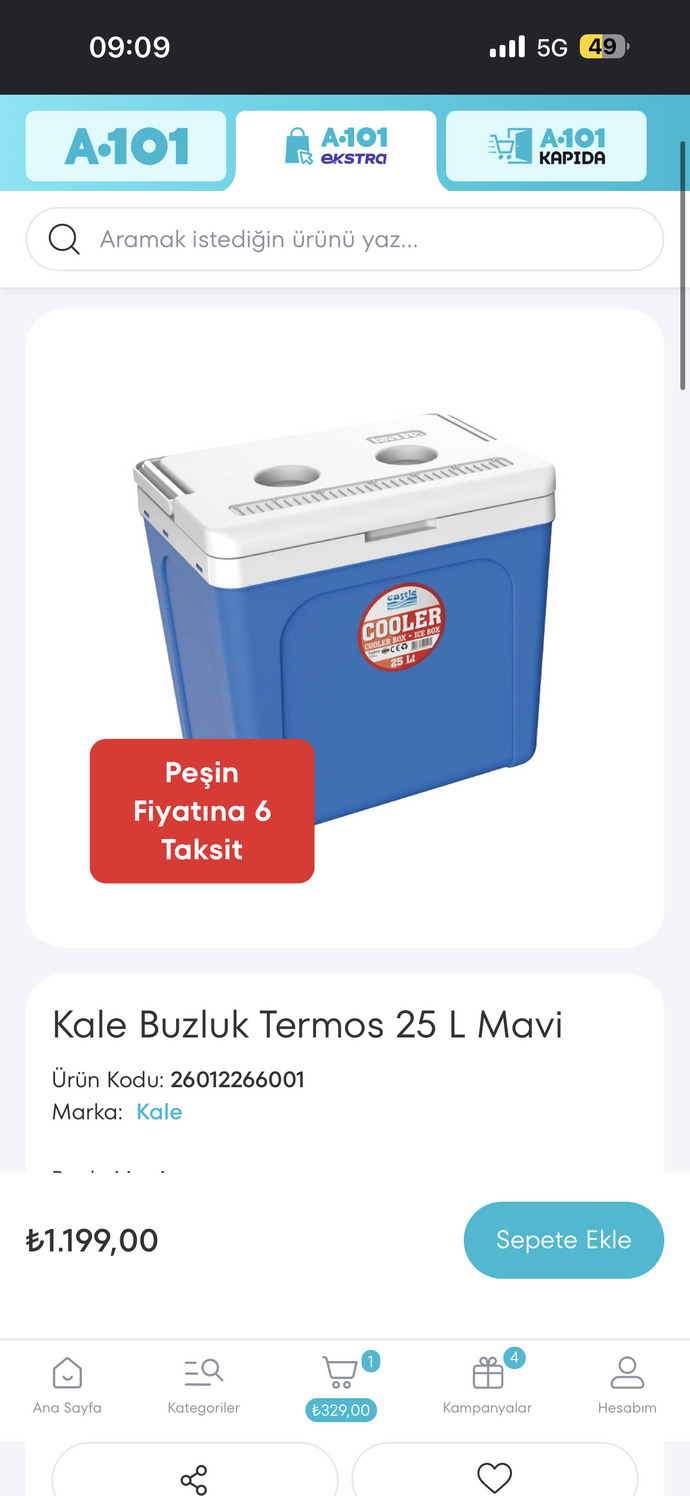 Sepet olan sıcağı sıcak soğuğu soğuk tutuyor görseldeki Ynin bir büyüğünü alacağım ama bazı arkadaşlarım diğerini al diyorlar kara