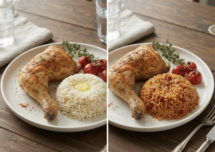 Sizce tavuğun yanında pirinç pilavı mı yoksa bulgur pilavı mı daha iyi uyar?