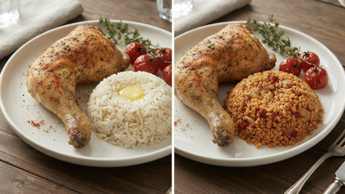 Sizce tavuğun yanında pirinç pilavı mı yoksa bulgur pilavı mı daha iyi uyar?