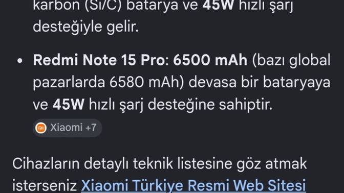 Telefonunuzun pili kaç Mah dir?