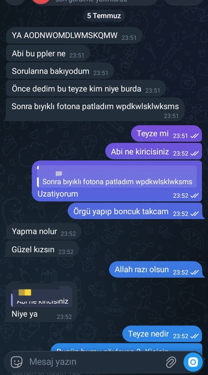 Simdi ben bu çocuğu uzun zamandır begeniyorum?