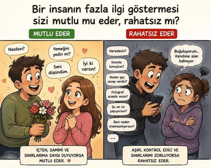 Bir insanın fazla ilgi göstermesi sizi mutlu mu eder, rahatsız mı?