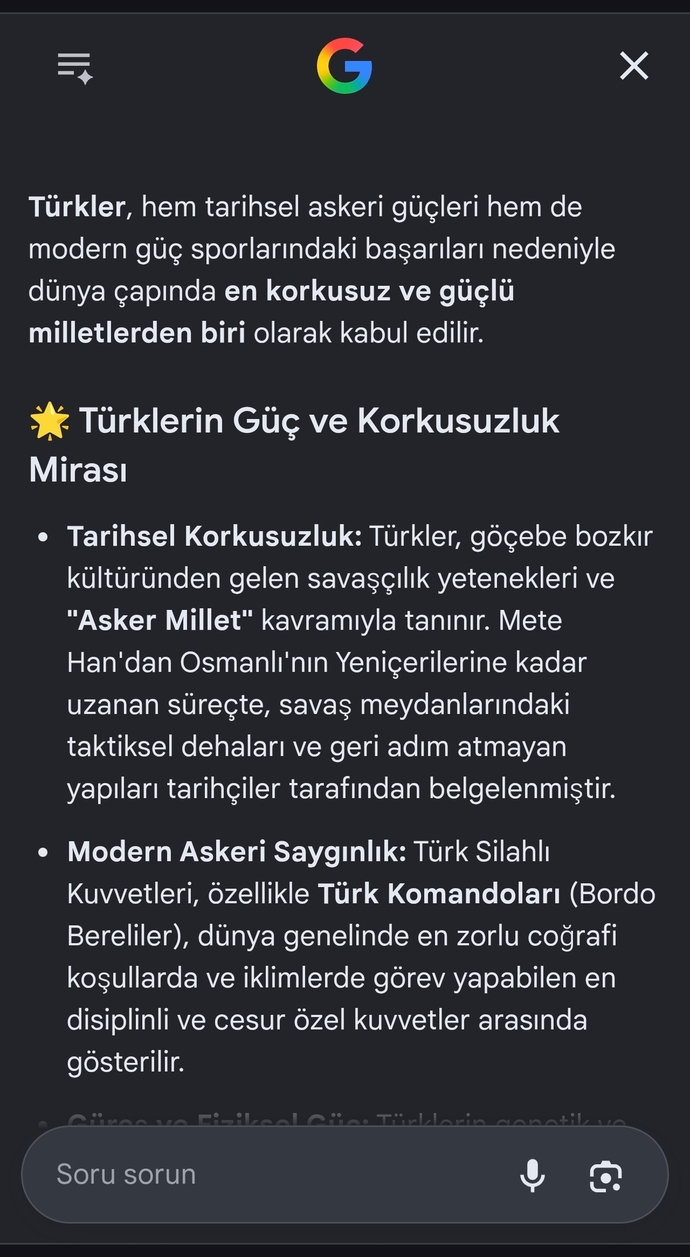 Tamamen objektif bir soru. Dünya üzerinde en korkusuz ve güçlü erkekler hangi milletten sizce?