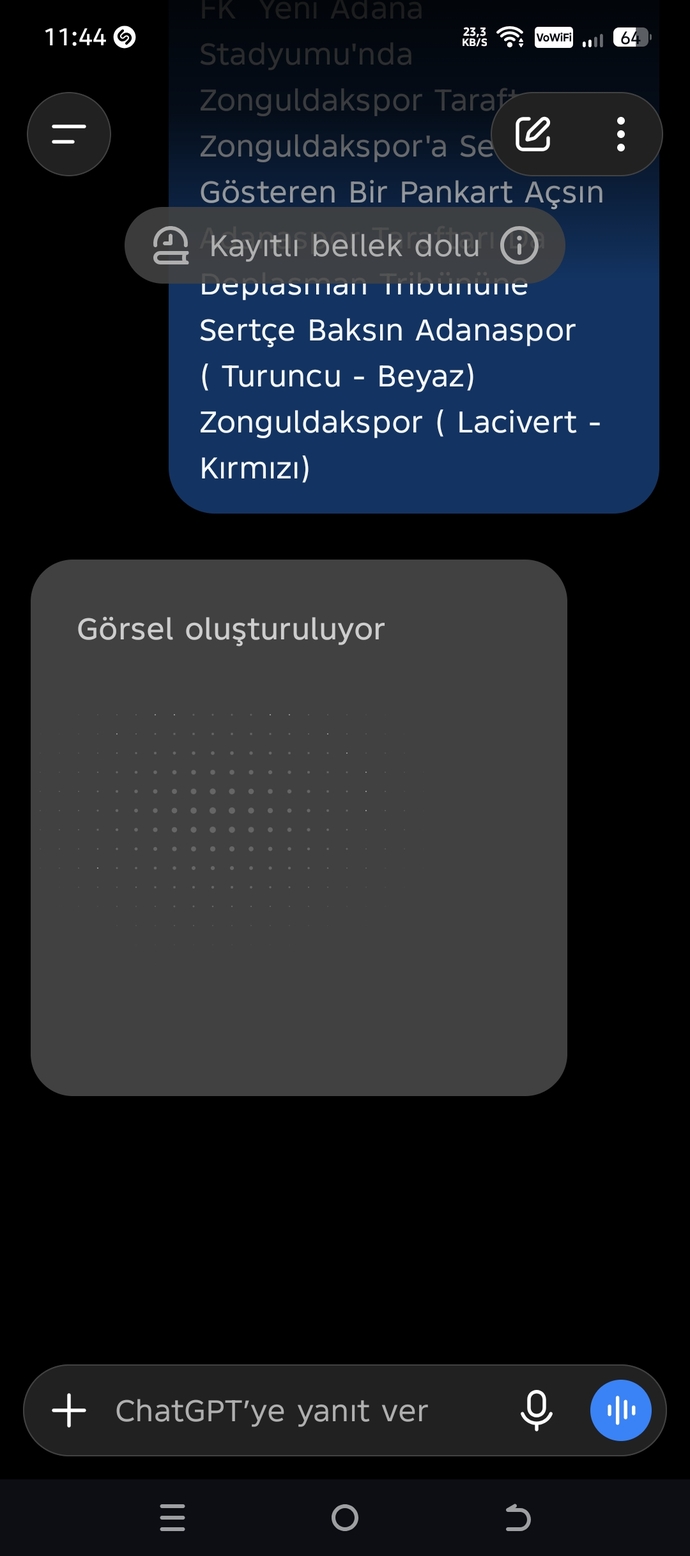 ChatGPT çöktü mü, görsel oluşturmuyor herkesde mi sorun var yoksa bende mi?