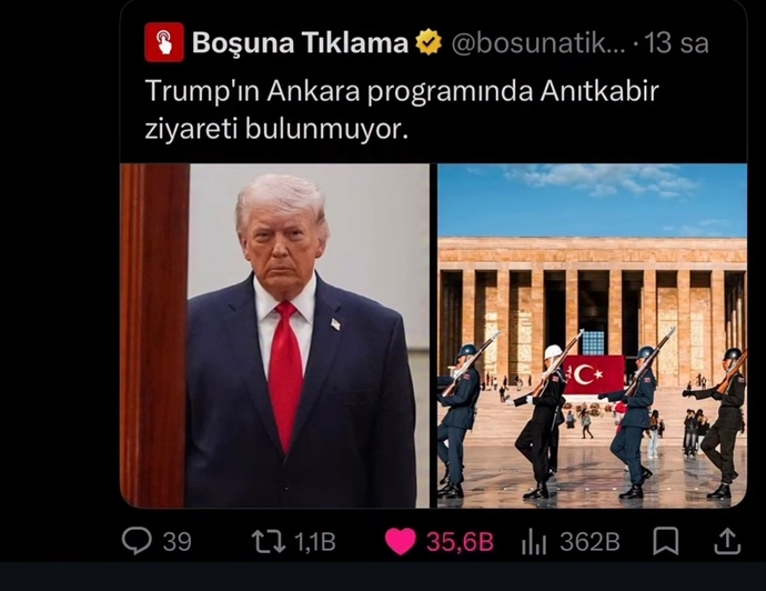 Trumpın, Anıtkabiri ziyaret etmemesi hakkında ne düşünüyorsunuz?