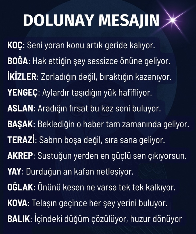 Burçların Dolunay mesajı neymiş sıze🙄 ?