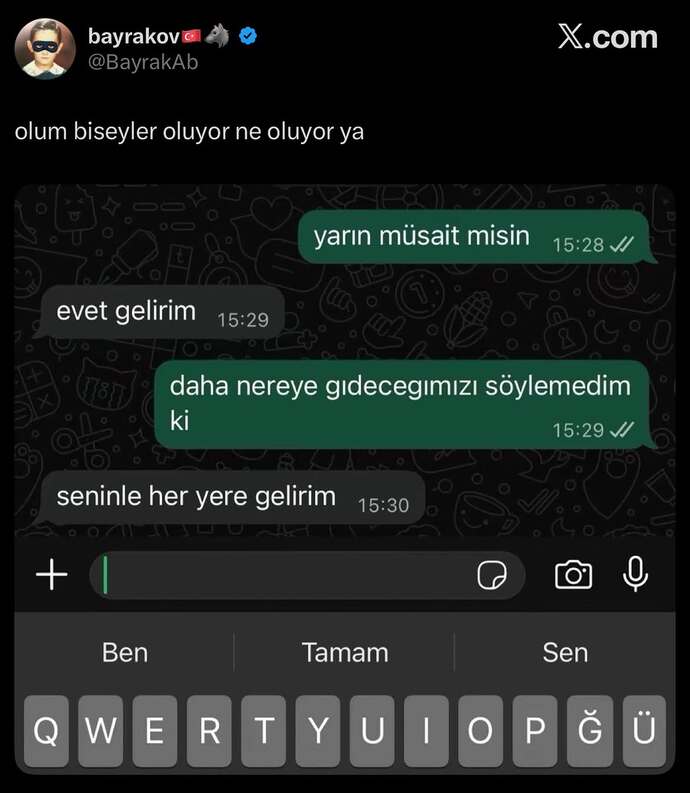 Hayatında hiç düşünmeden seninle her yere gelecek birisi var mı?