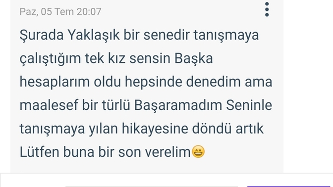 Yoksa bu bir aşk itirafı mı?🤭🤭bu mesaj sizlere de geliyor mu la ona göre hareket edecem 🤣🤣🤣?