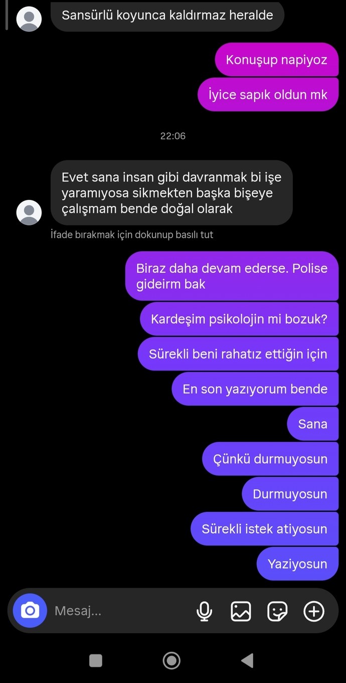Biri var beni tehtid ediyor napmam lazım?