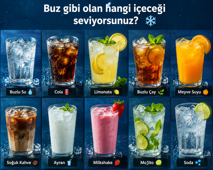 Buz gibi olan hangi içeceği seviyorsunuz?
