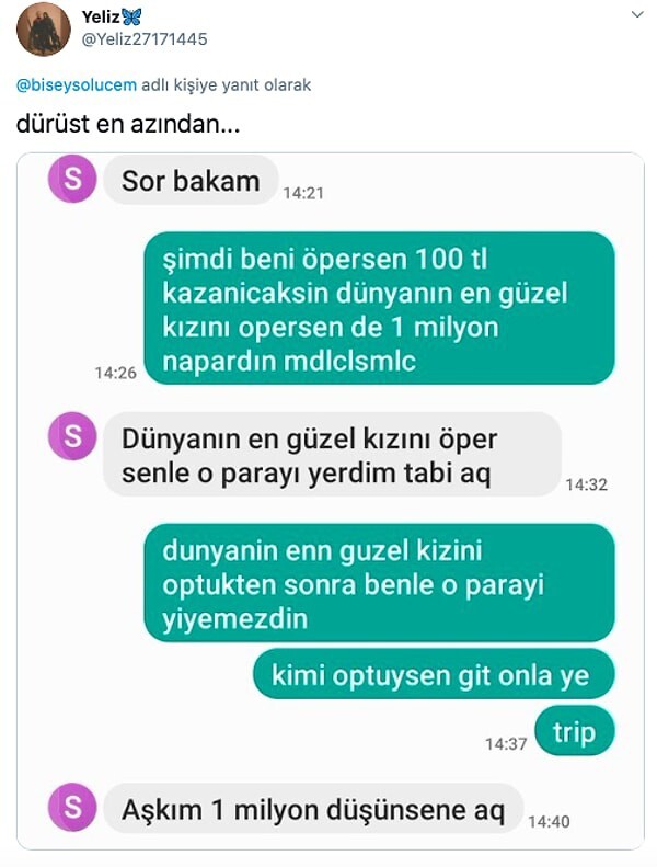 Flörtünüzden aldığınız en saçma soru neydi?