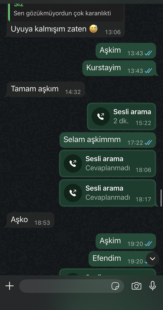 Çok ilgisiz değil mi bana karşı?