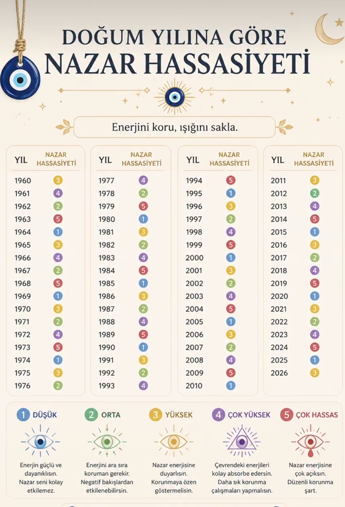 Doğum tarihinize göre nazara karşı güçlü müsünüz yoksa hassas mı?