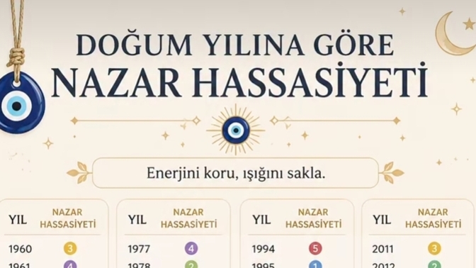 Doğum tarihinize göre nazara karşı güçlü müsünüz yoksa hassas mı?