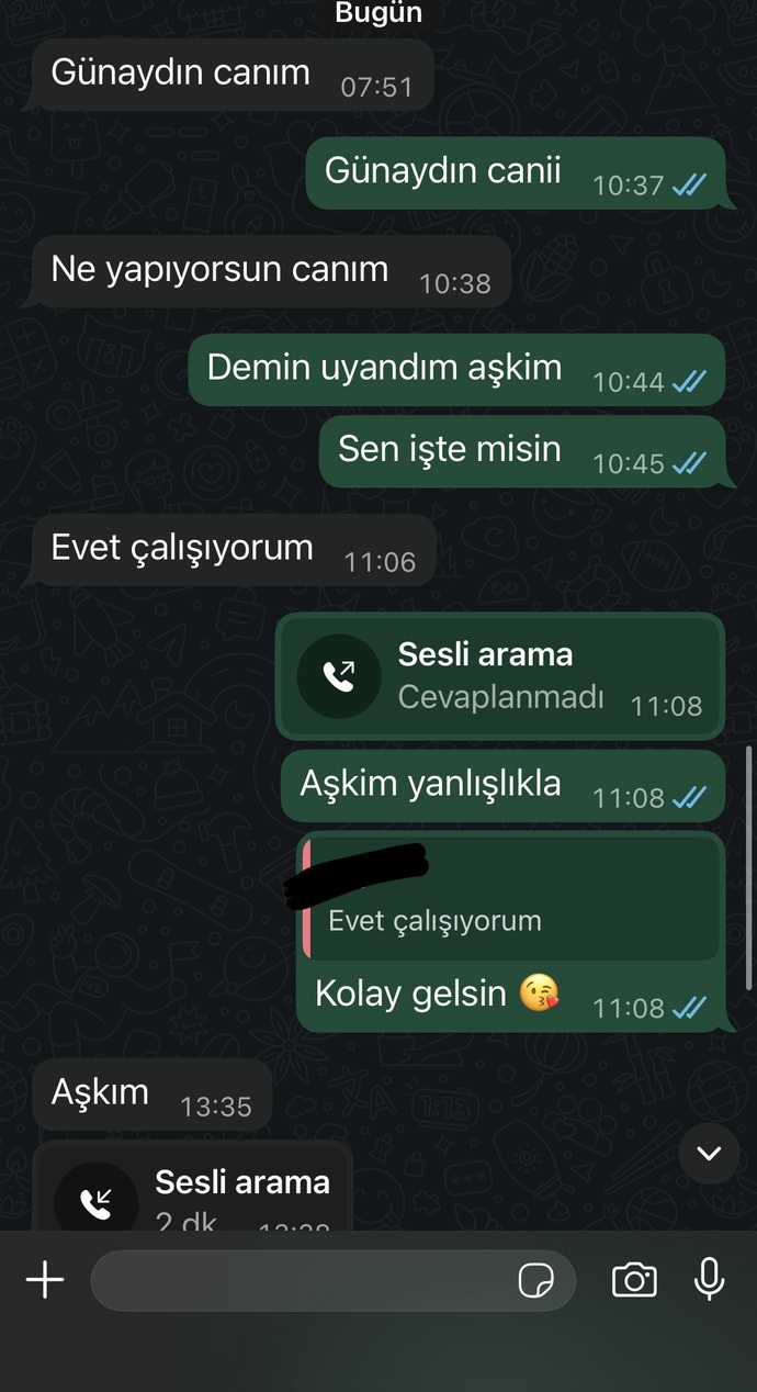 Sevgilim gün içinde çok az yazmamış mi sizce çok ilgisiz?