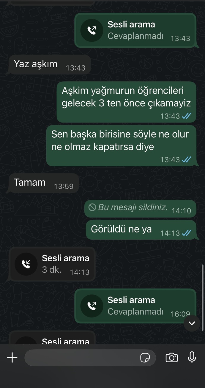 Sevgilim gün içinde çok az yazmamış mi sizce çok ilgisiz?