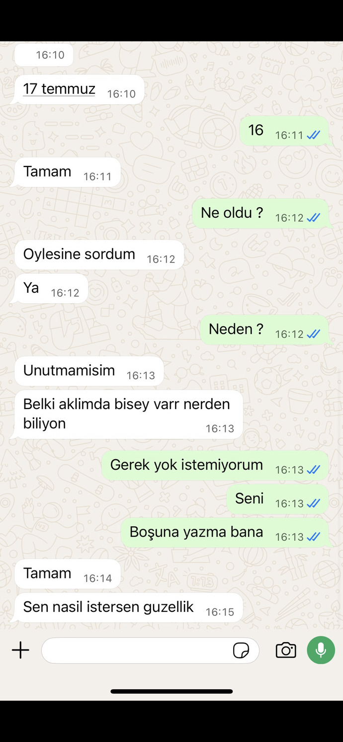 Dün daha buluşmadan tartıştığımız kişi bugün hiçbir şey olmamış gibi yazıyorsa amacı ne olabilir?