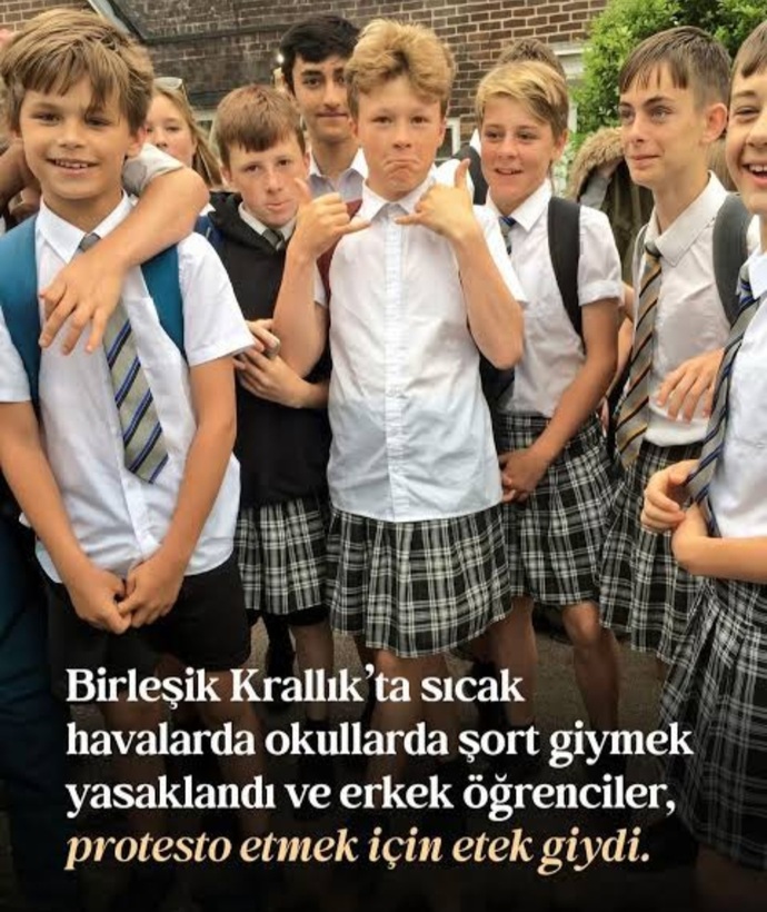 Ingilterede erkek öğrenciler protesto amaçlı etek giydiler 😆 Sizin sıradışı protesto anılarınız var mı?