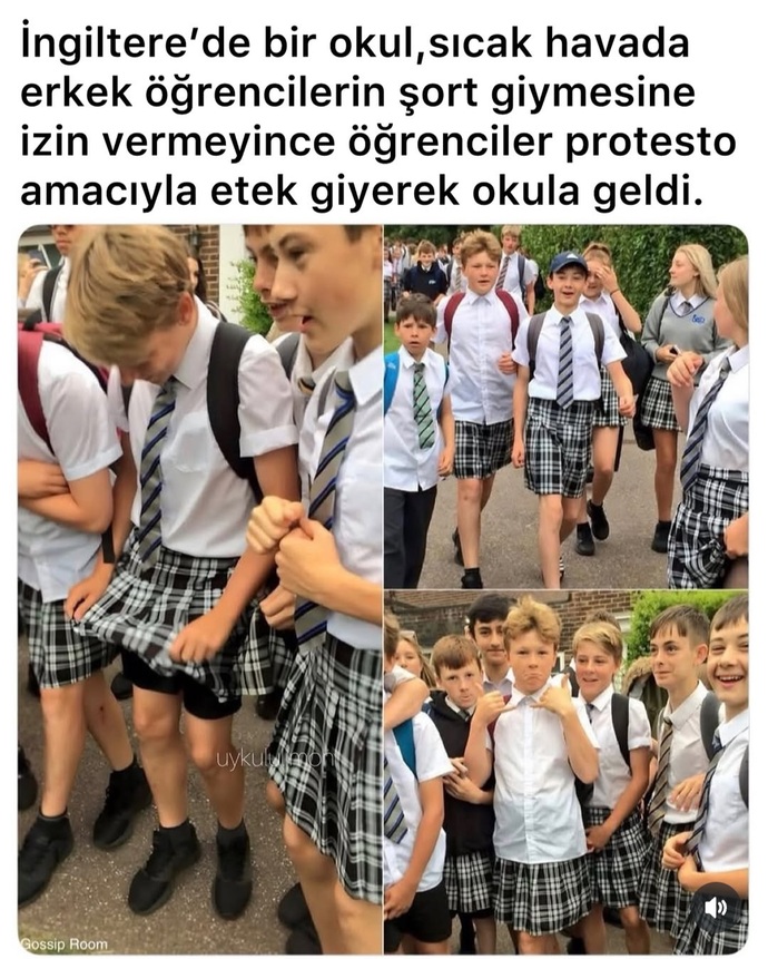 Ingilterede erkek öğrenciler protesto amaçlı etek giydiler 😆 Sizin sıradışı protesto anılarınız var mı?