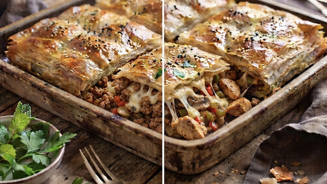 Tavuklu karışık börek mi kıymalı karışık börek mi?