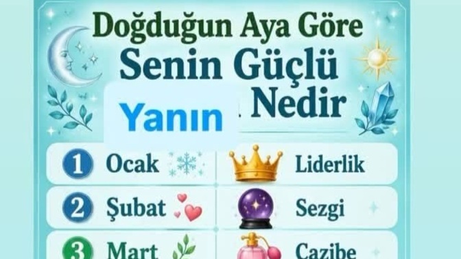 Doğduğun aya göre senin güçlü yanın nedir?