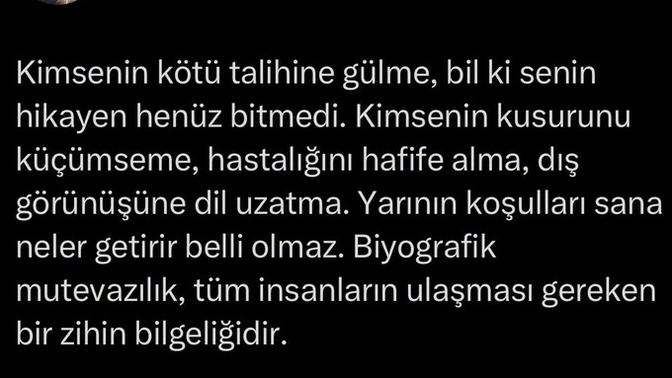 Biyografik mütevaziliğiniz var mı?