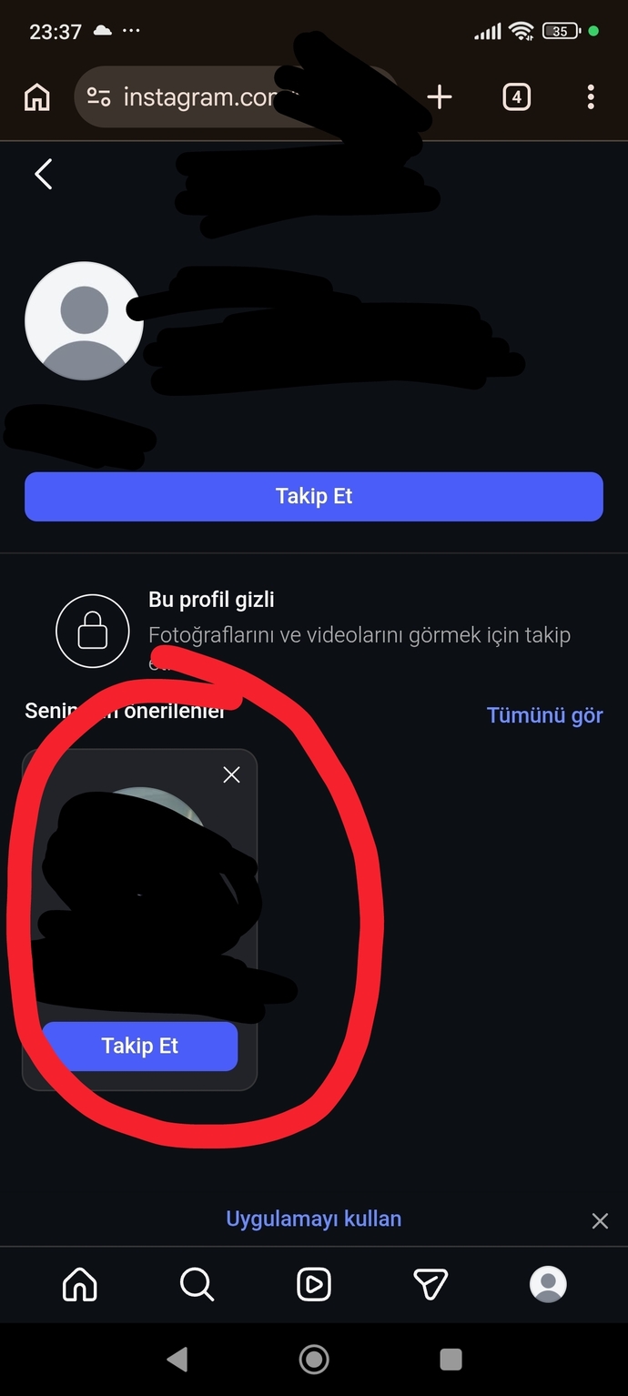 Instagram profil önerilerinde hep aynı hesabın çıkması ne anlama geliyor?