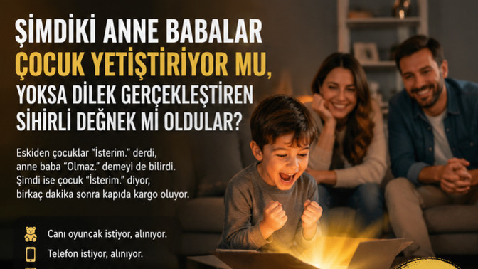 Şimdiki anne babalar çocuk yetiştiriyor mu, yoksa dilek gerçekleştiren sihirli değnek mi oldular?