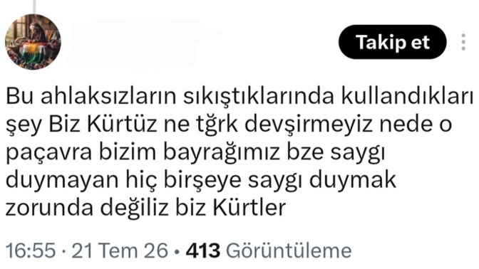 Nusaybin Sınır Hattında Türk bayrağının malûm kişiler tarafından indirildikten sonra, şimdi de paçavra demişler. Ne düşünüyorsunuz?