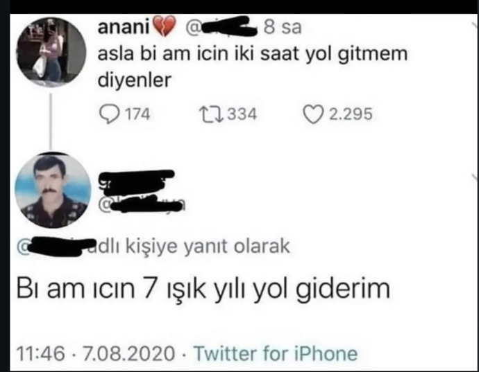 Biriyle 1 senedir mesajlasiyoruz ama 1 saat mesafe olmasina ragmen bir turlu gorusemedik?