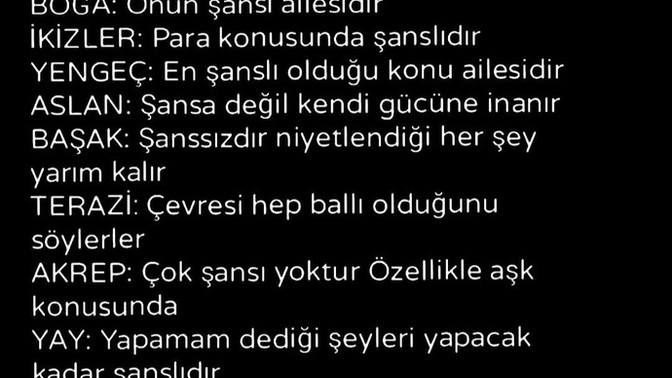 Sizce burcunuzun şansı bu listede doğru bilinmiş mi?