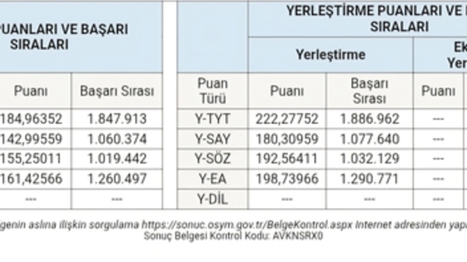 Üniversite tercihinde 222 puanla bir yer gelir mi?