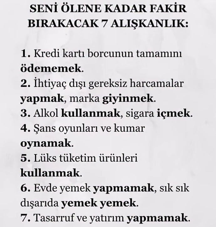 Seni ölene kadar fakir bırakcak alışkanlığın var mı😂?