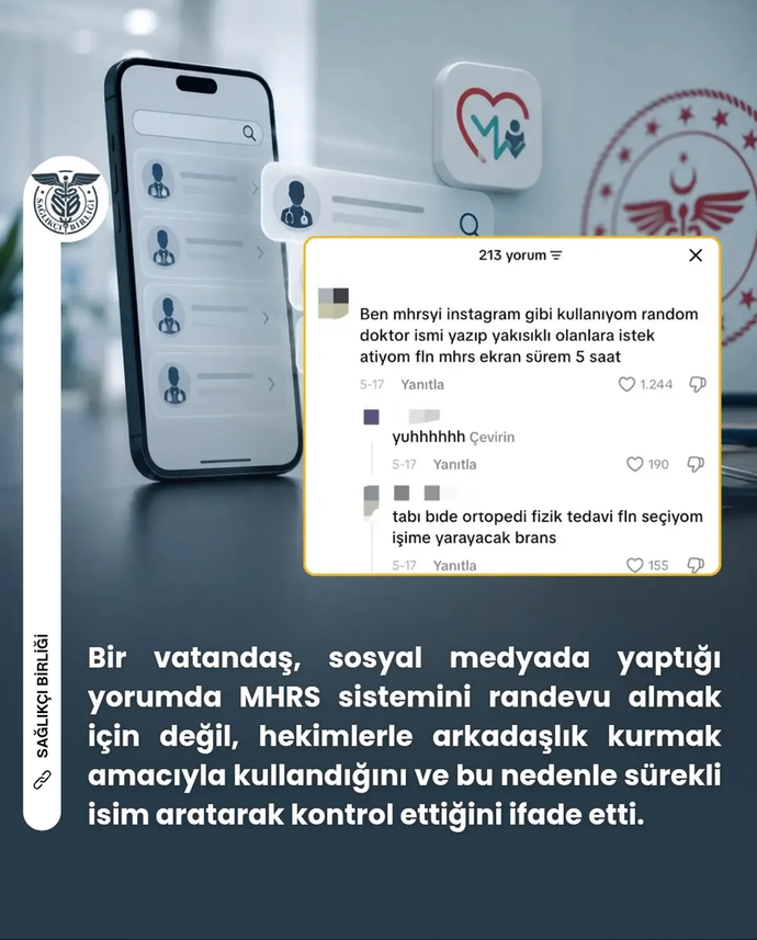 MHRS’yi randevu sistemi değil, doktor bulma uygulaması gibi kullanan vatandaş hakkında ne düşünüyorsunuz?