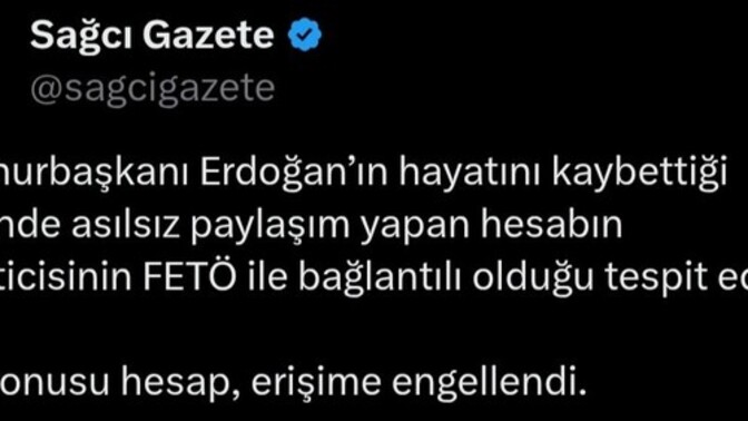 Erdoğan'ın hayatını kaybettiğini iddia eden sayfaya erişim engellendi? Ne düşünüyorsunuz?