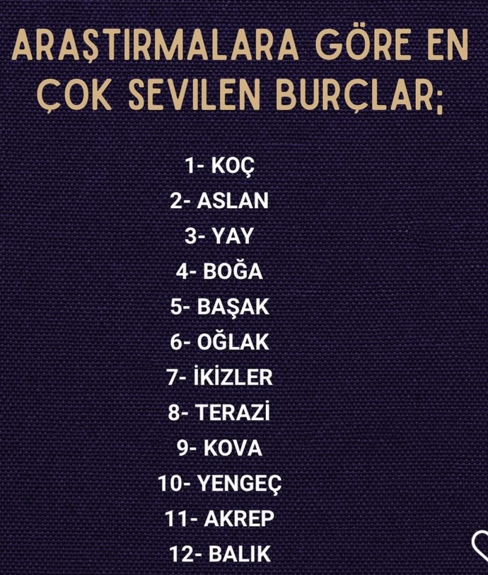 Araştırmalara göre en çok sevilen burçlar sıralamasında kaçıncısınız?