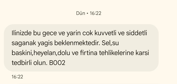 Size de AFADdan sms geldi mi?