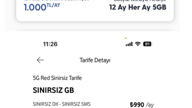 Vodafone sınırsız 990 TL mi daha mantıklı yoksa Turkcell 100 GB 1000 TL mi?