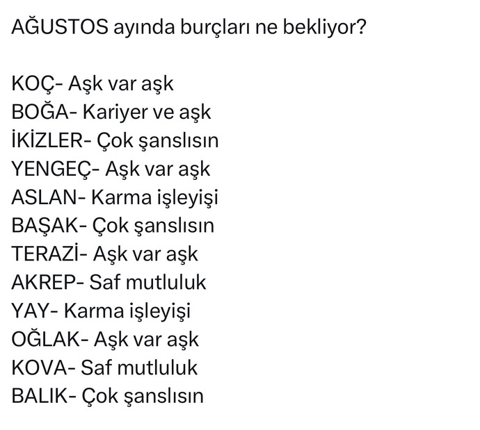 Ağustos ayında burçları ne bekliyor?