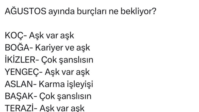 Ağustos ayında burçları ne bekliyor?