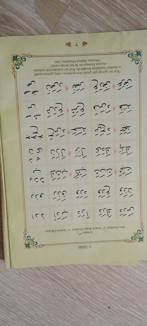 Kur’an cüz 7’deki bir sayfanın okunuşunu çocuk için yazabilecek var mı?