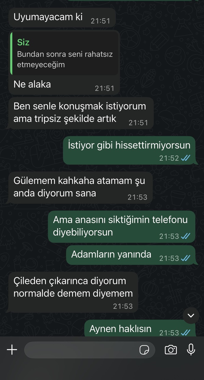 Sizce bana ilgisi var mi geçiştiriyor mu?