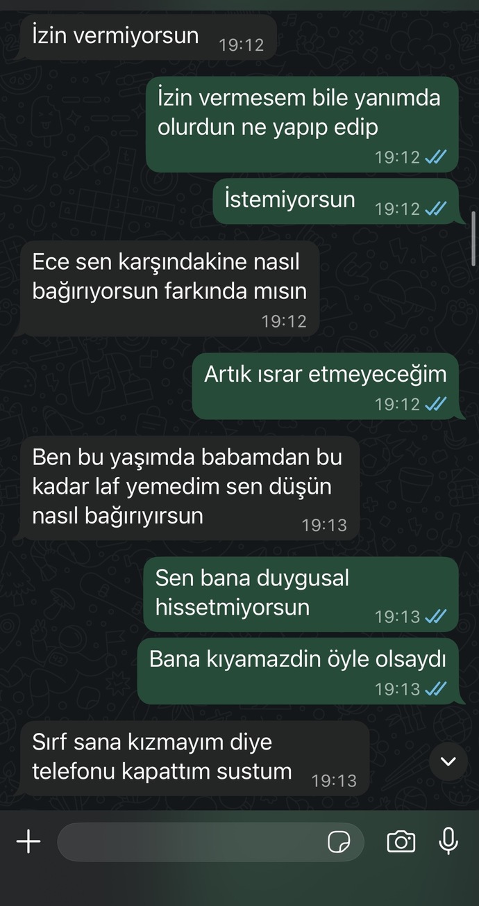 Sizce bana ilgisi var mi geçiştiriyor mu?