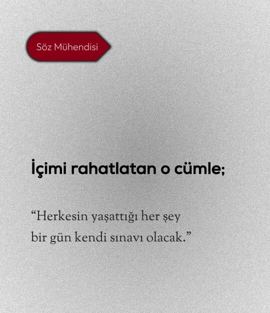 İçinizi rahatlatan bir cümle yazar mısınız?