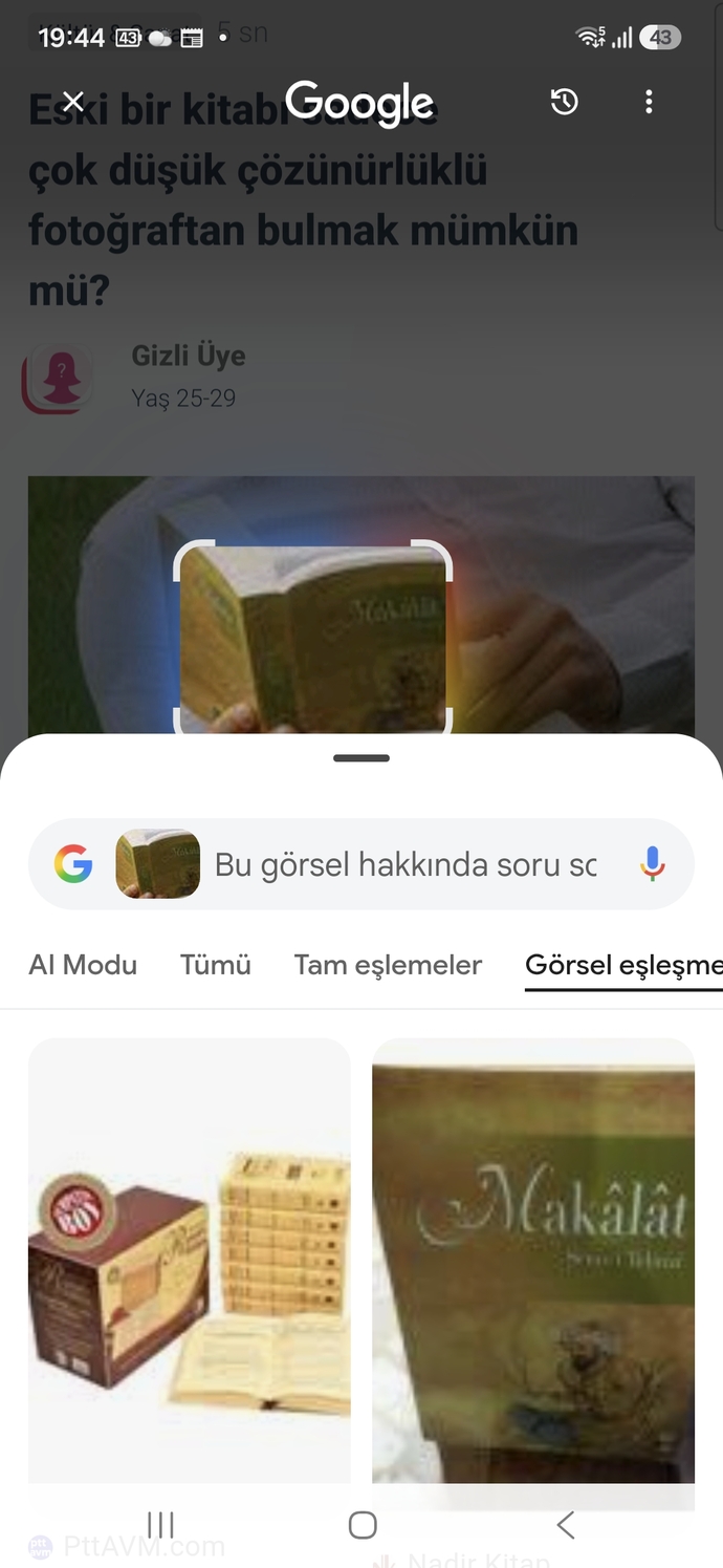 Eski bir kitabı sadece çok düşük çözünürlüklü fotoğraftan bulmak mümkün mü?