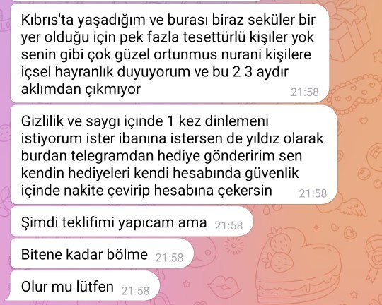 Telegramdan biri sohbet için para teklif etti reddedince tehdit etti. bir şey yapamaz dimi?