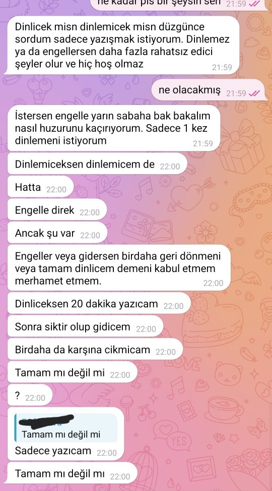 Telegramdan biri sohbet için para teklif etti reddedince tehdit etti. bir şey yapamaz dimi?